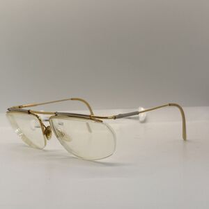 LOGO Paris Eyeglasses Half Rim Metal Frame 006 Gold Cream France 80's.